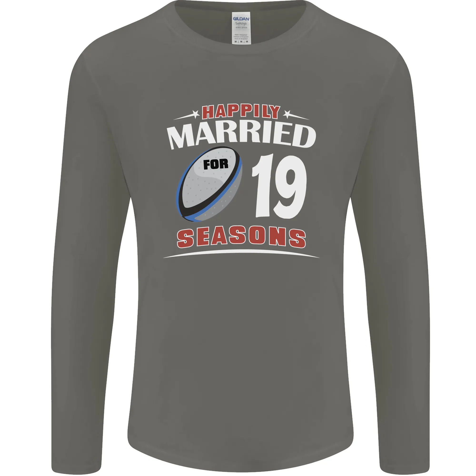 19 Year Wedding Anniversary 19th Rugby Mens Long Sleeve T-Shirt