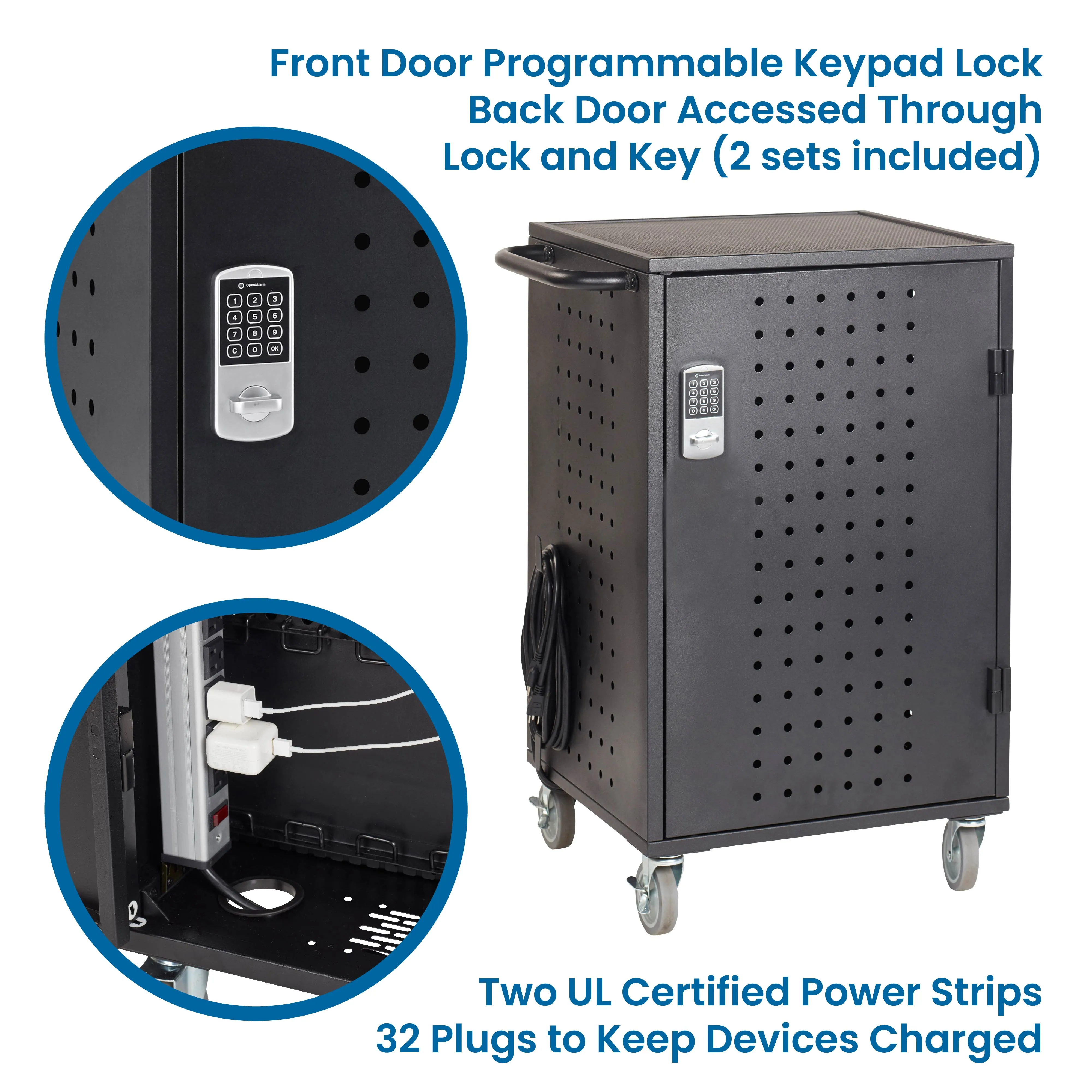 30-Bay Charging Cart, Classroom Storage