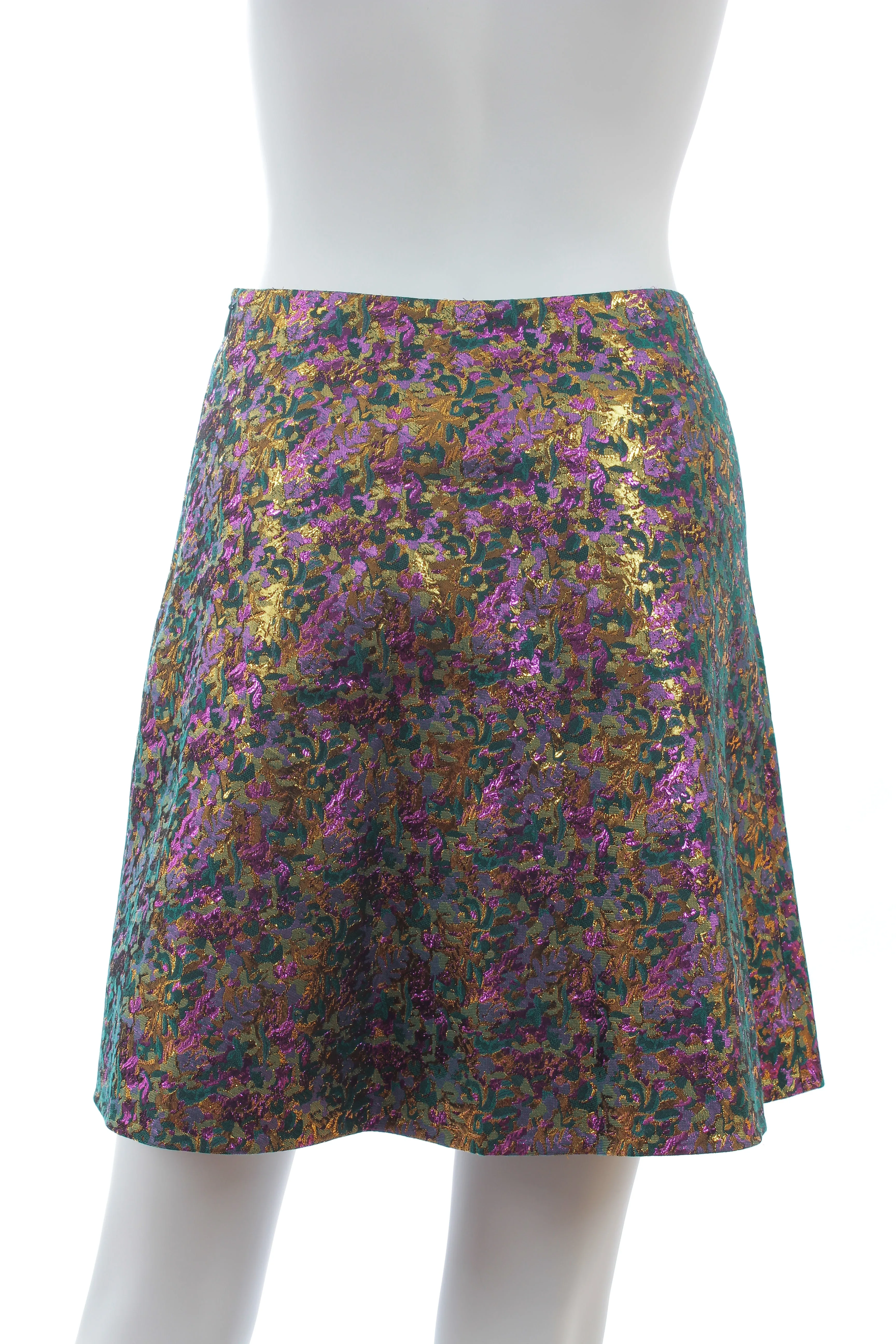 3.1 Phillip Lim Single Pleat Floral-Jacquard A-Line Mini Skirt