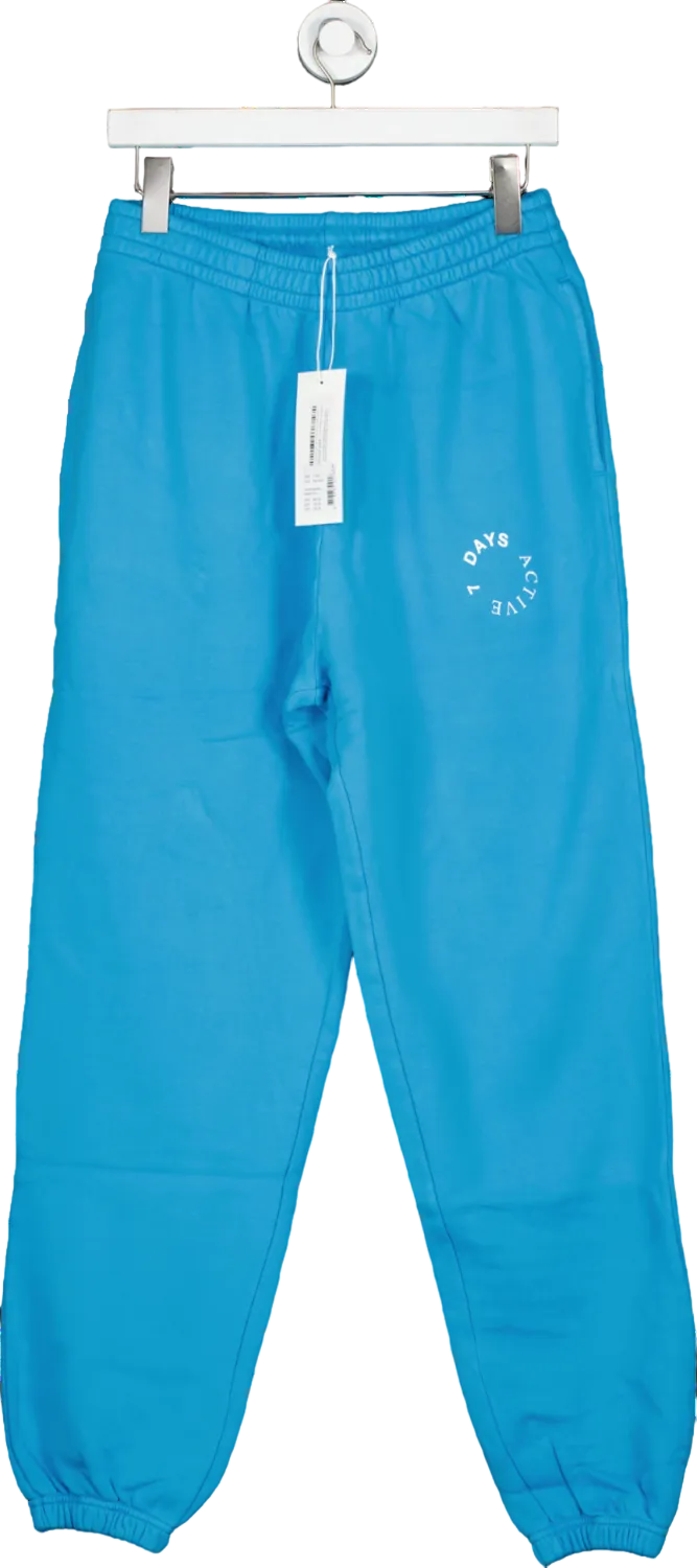 7 Days Active Blue 100% Organic Soft Cotton Monday Joggers UK M