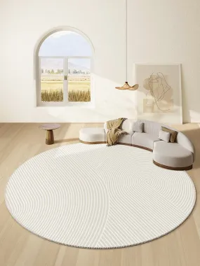 Abstract Contemporary Round Rugs for Dining Room, Soft Modern Rugs for Dining Room, Geometric Modern Rug Ideas for Living Room, Circular Modern Rugs for Bathroom