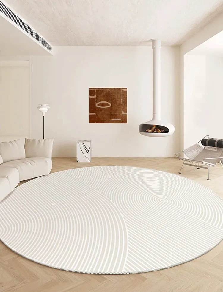 Abstract Contemporary Round Rugs for Dining Room, Soft Modern Rugs for Dining Room, Geometric Modern Rug Ideas for Living Room, Circular Modern Rugs for Bathroom