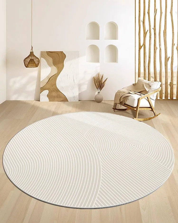 Abstract Contemporary Round Rugs for Dining Room, Soft Modern Rugs for Dining Room, Geometric Modern Rug Ideas for Living Room, Circular Modern Rugs for Bathroom