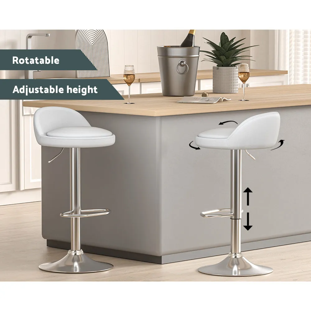 Adjustable PU Leather Bar Stools Set, 360° Swivel - Artiss