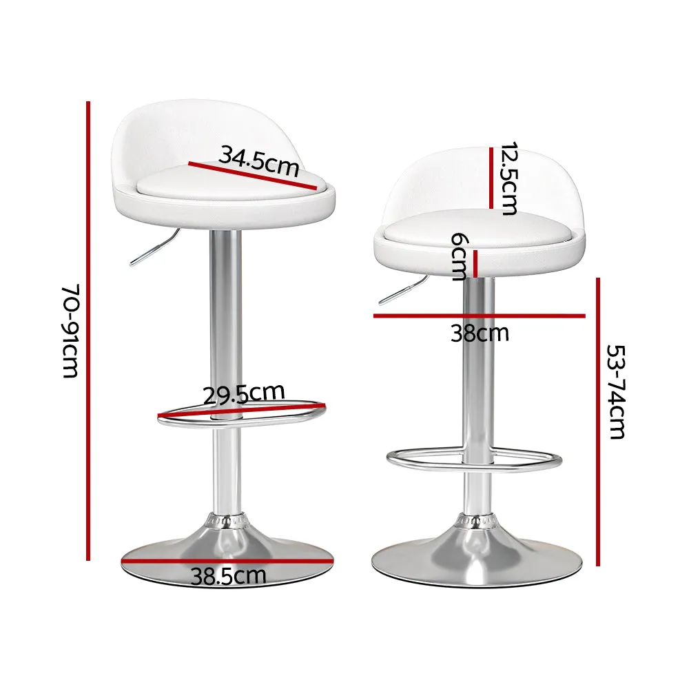 Adjustable PU Leather Bar Stools Set, 360° Swivel - Artiss