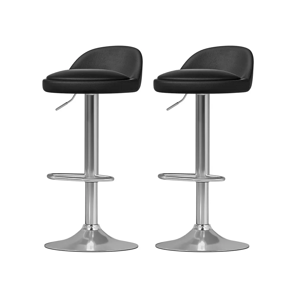 Adjustable Swivel Bar Stools, PU Leather, 4x Set - Artiss