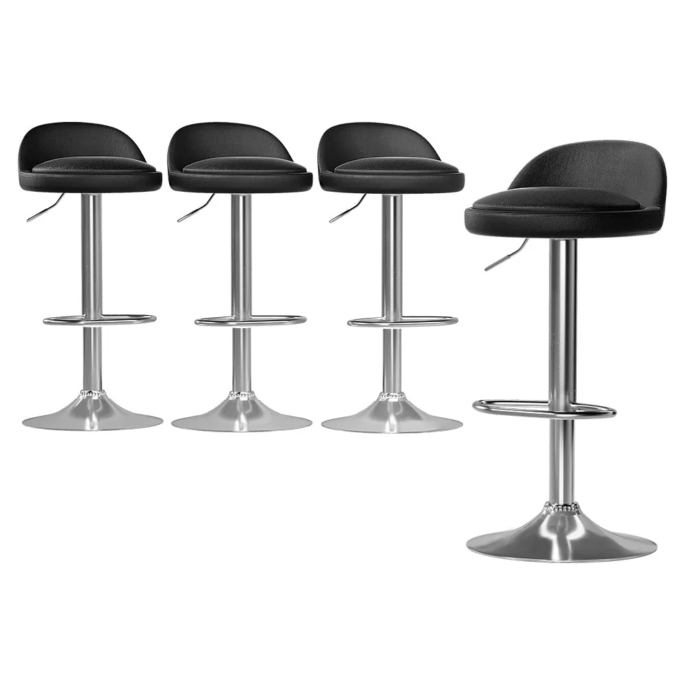 Adjustable Swivel Bar Stools, PU Leather, 4x Set - Artiss