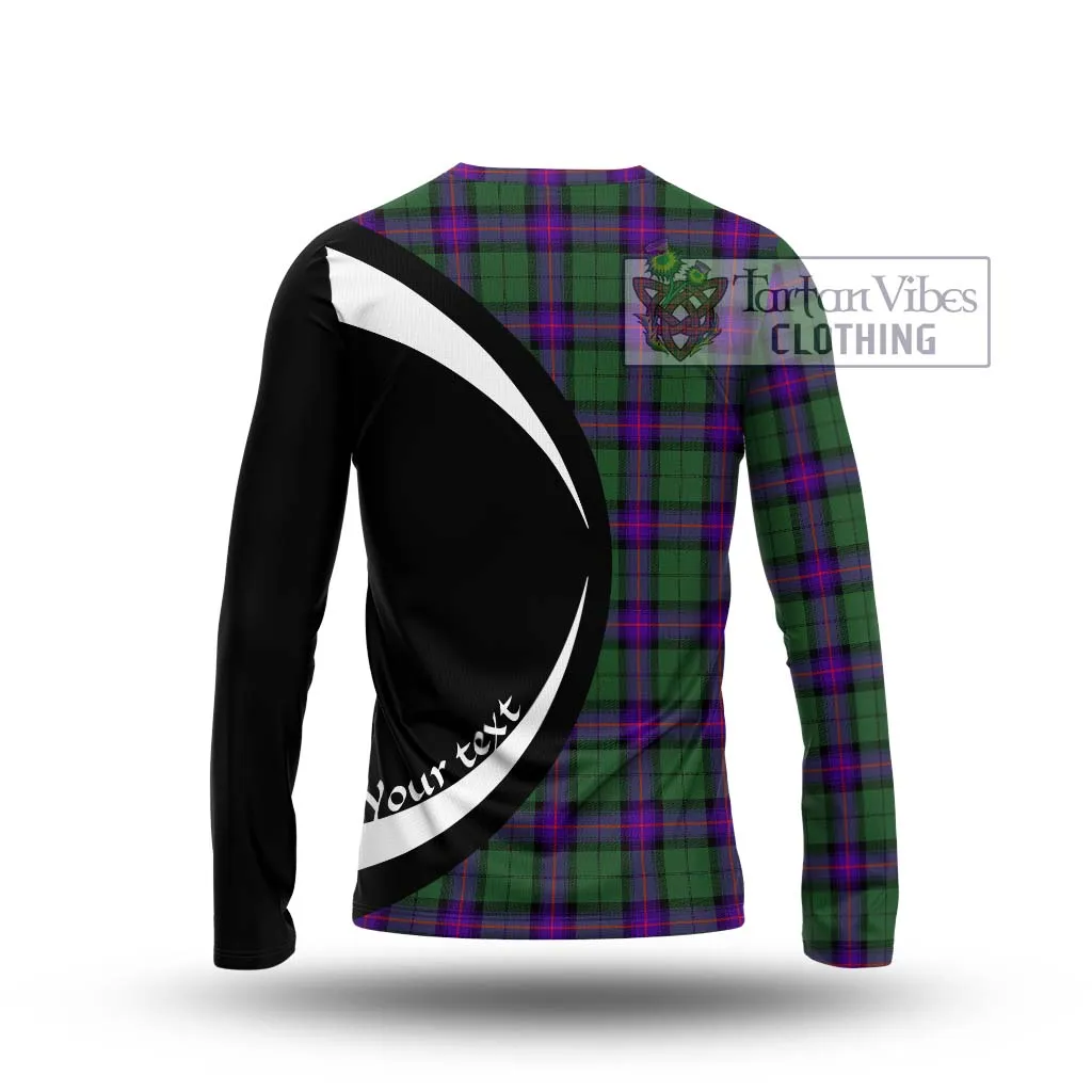 Armstrong Modern Tartan Long Sleeve T-Shirt with Family Crest Circle Style