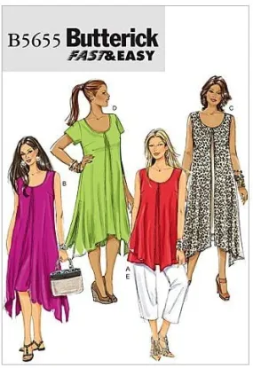 B5655 Misses'/Women's Top, Dress and Pants