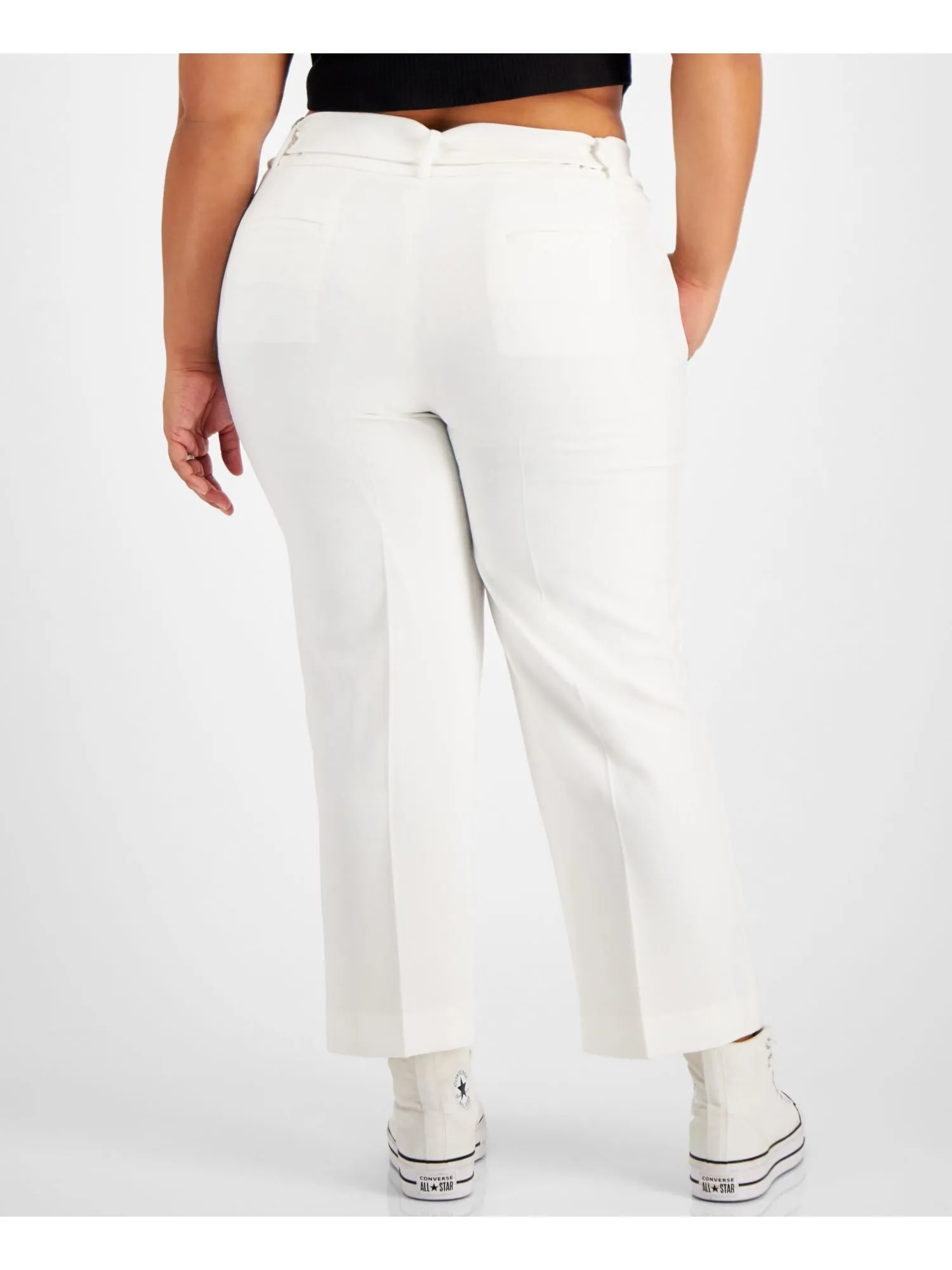 BAR III Womens Zippered High Waist Pants