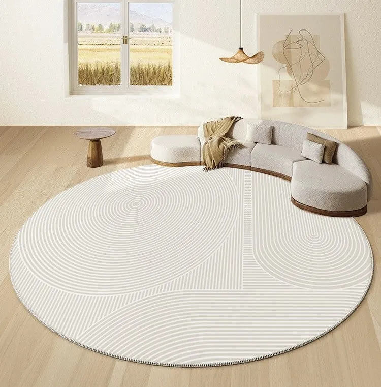 Bedroom Abstract Modern Area Rugs, Contemporary Modern Rug for Living Room, Geometric Round Rugs for Dining Room, Circular Modern Rugs under Chairs