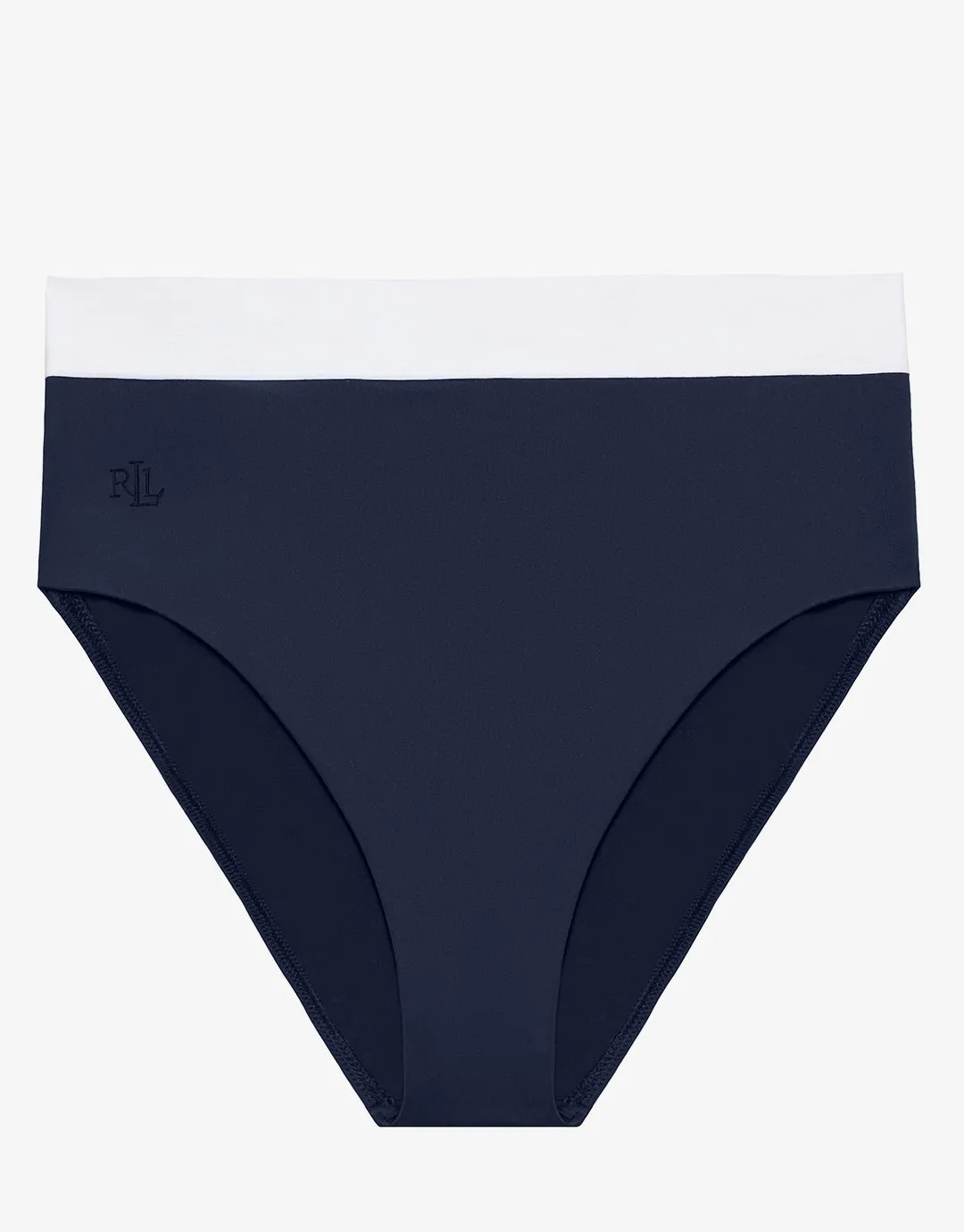 Bel Air High Waist Bikini Pant - Navy and White