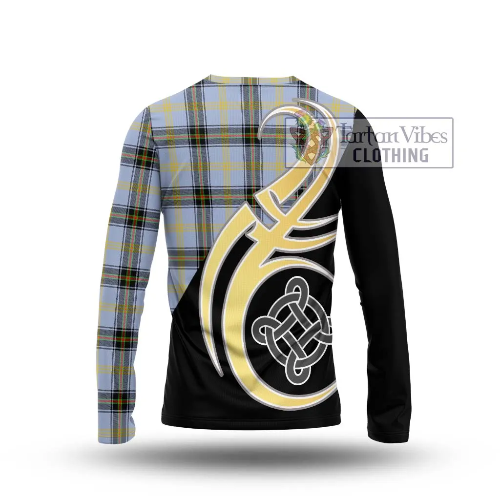 Bell of the Borders Tartan Long Sleeve T-Shirt with Family Crest and Celtic Symbol Style