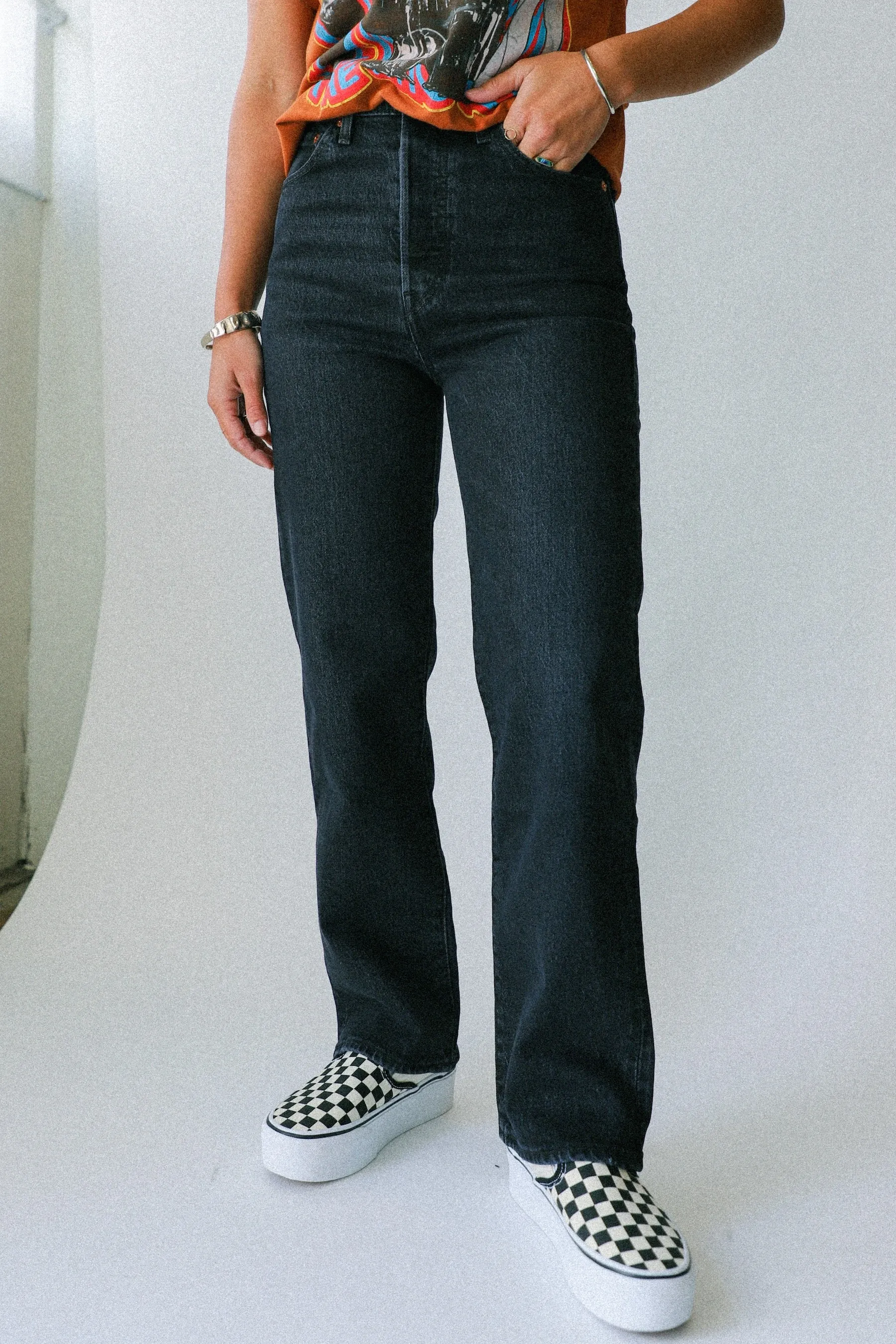 Black Checkerboard Slip-On Stackform