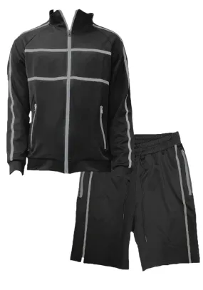 Black Jordan Track Jacket Short Set