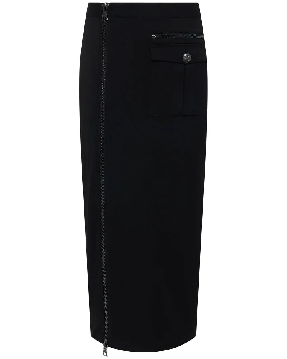 Black Maverick Cargo Pencil Skirt