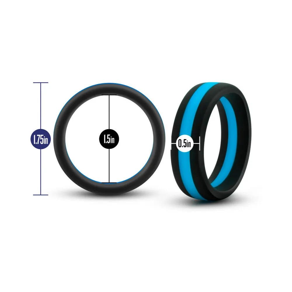 Blush Performance Silicone Go Pro Cock Ring - Black/Blue