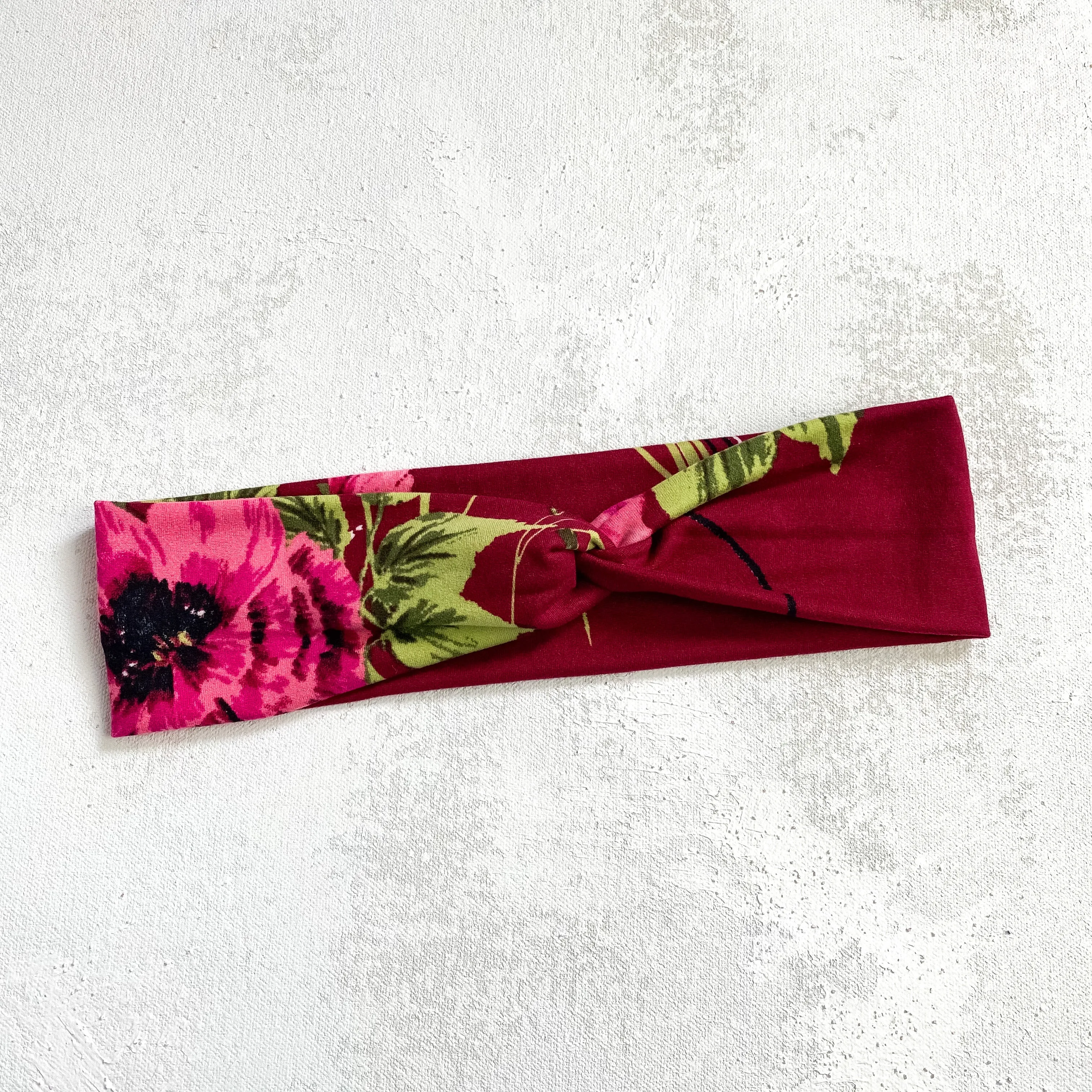 Burgundy Pink Floral CLASSIC Headband