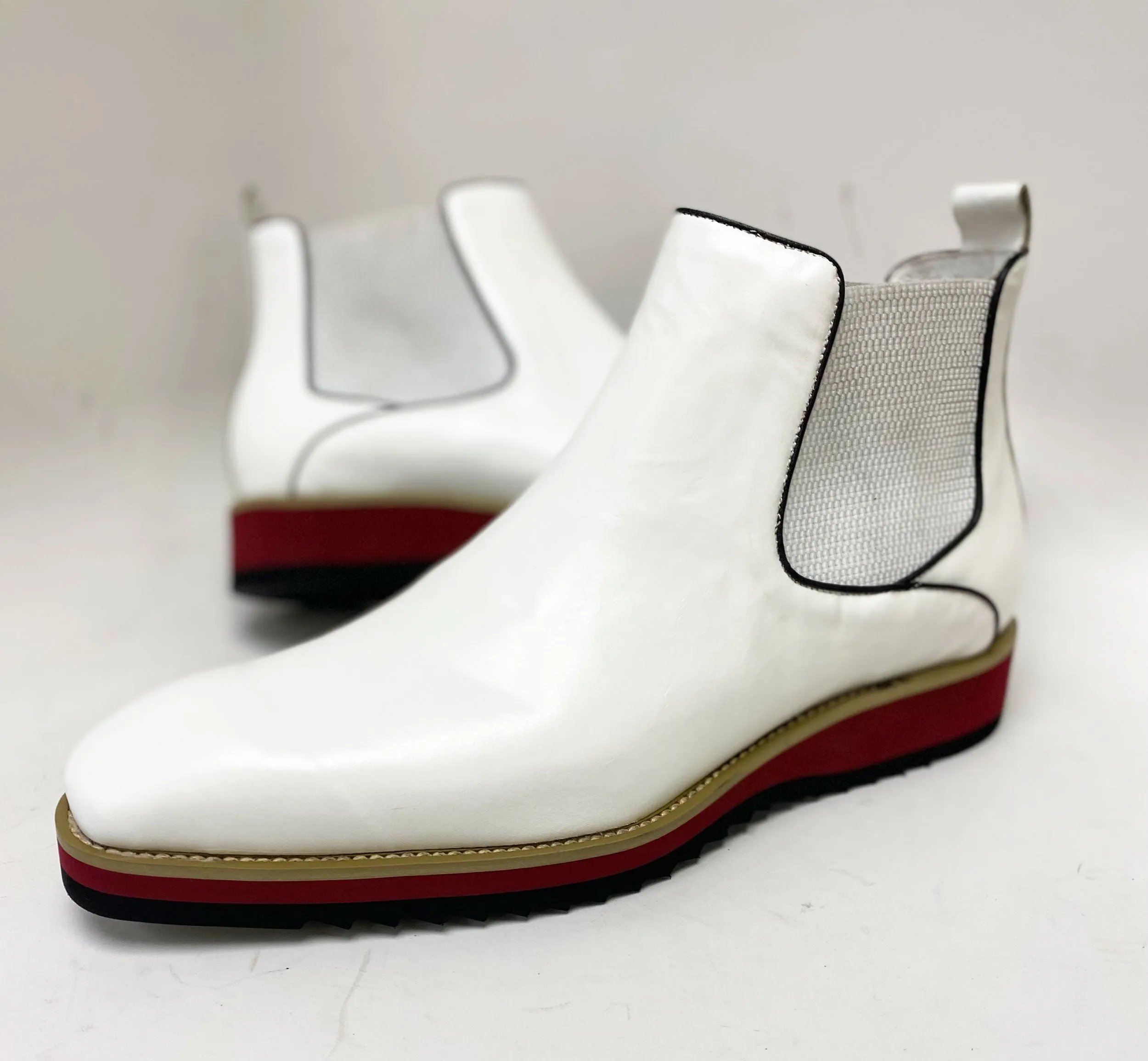 Burnished Calfskin Slip-On Boot White