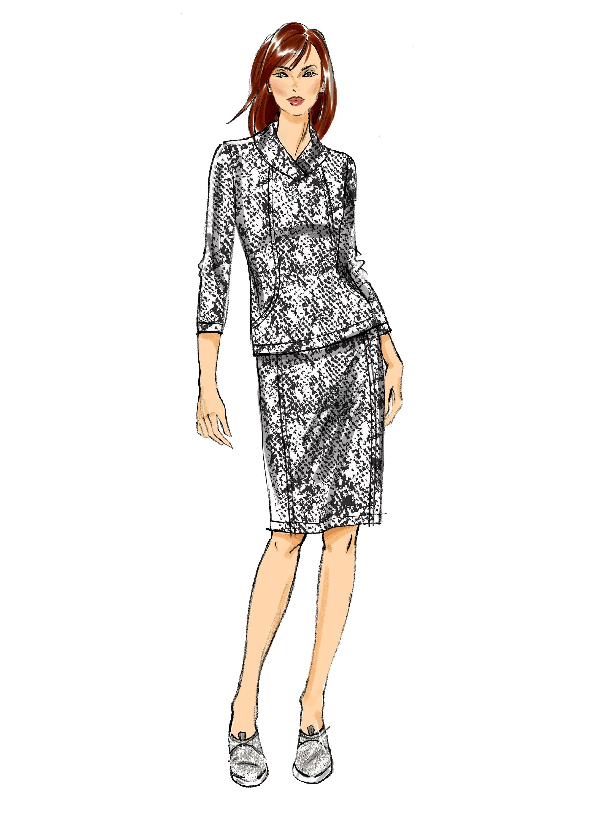 Butterick 6858 Misses' Knit Dress, Tops, Skirt and Pants Pattern