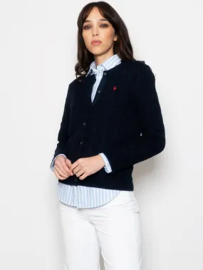 Cardigan a Trecce Blu Navy