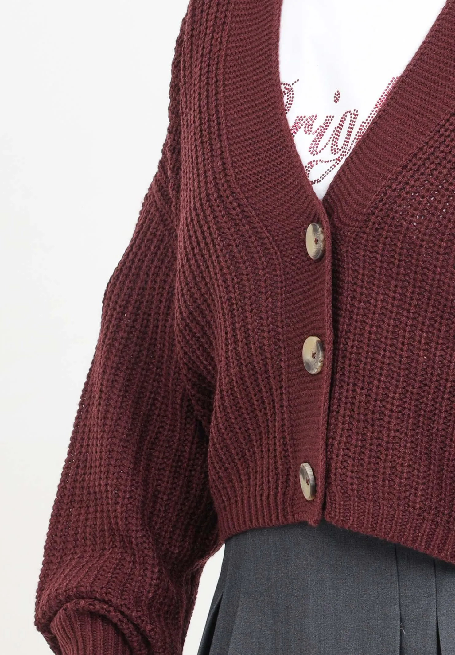 Cardigan bordeaux da donna