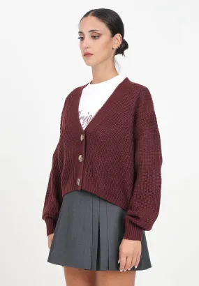 Cardigan bordeaux da donna