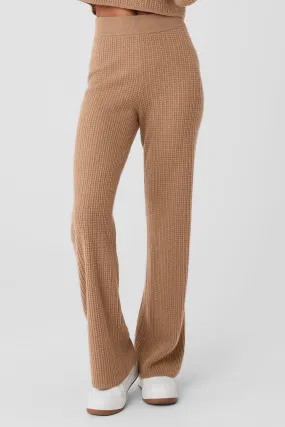 Cashmere High-Waist Plush Waffle Pant - Toasted Almond