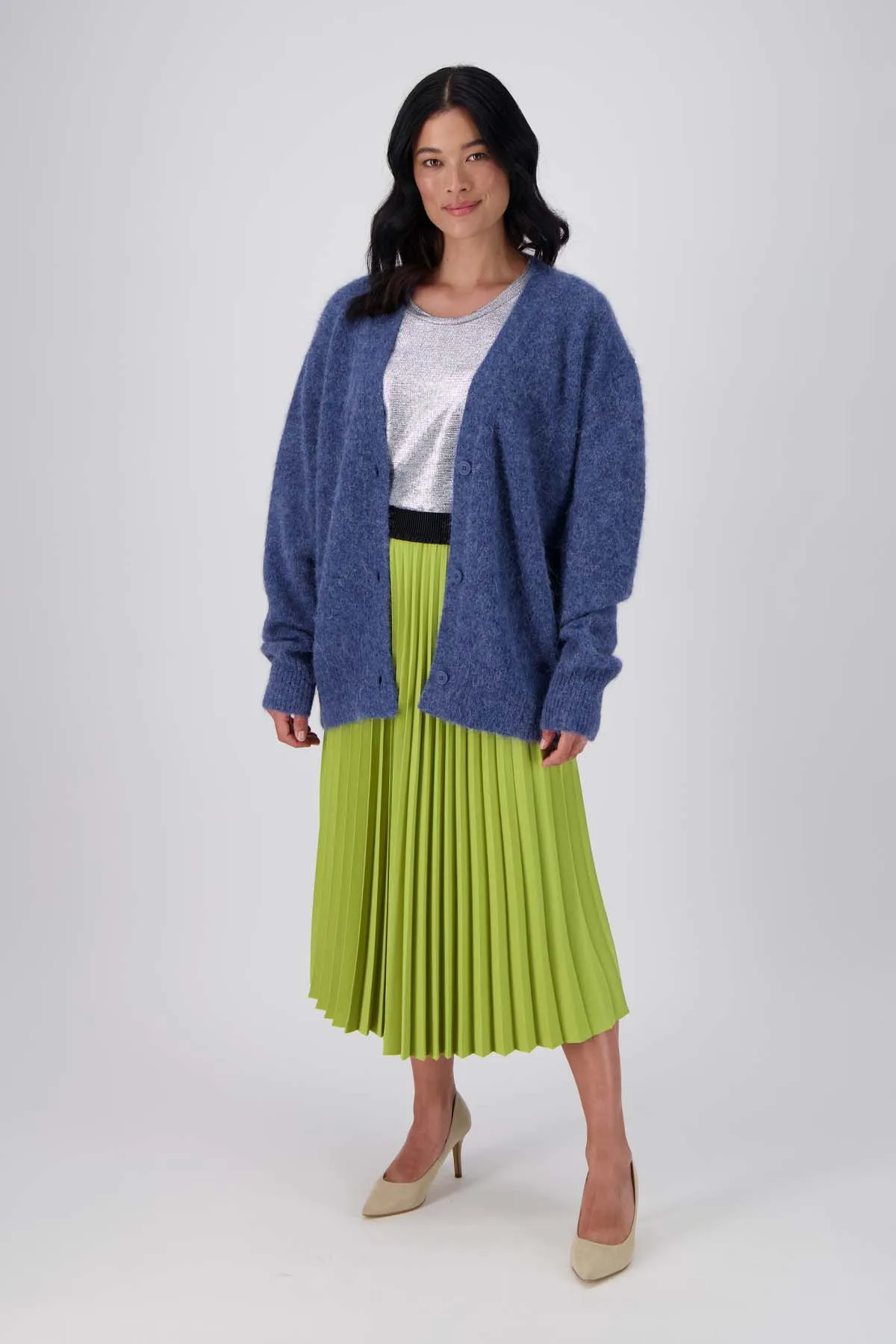 Chameleon Pleated Skirt Green/Blue