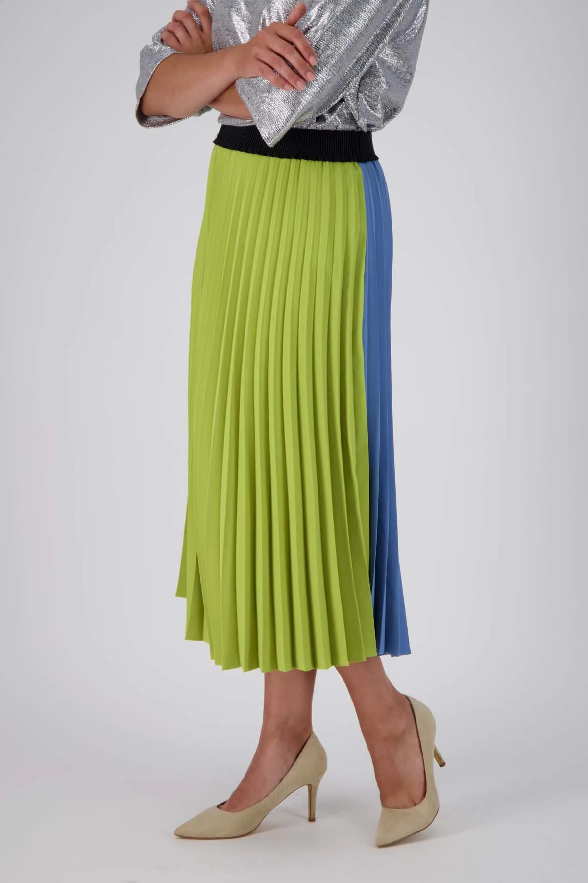 Chameleon Pleated Skirt Green/Blue