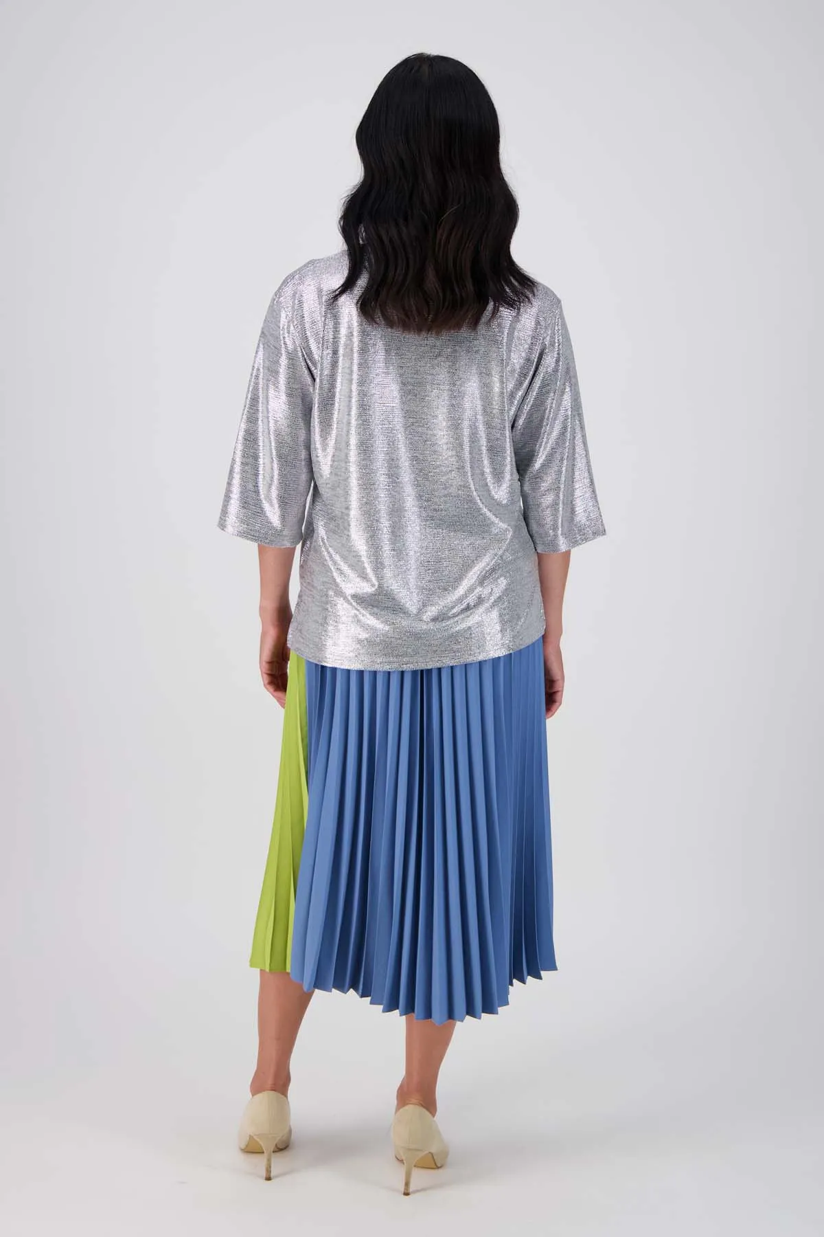 Chameleon Pleated Skirt Green/Blue