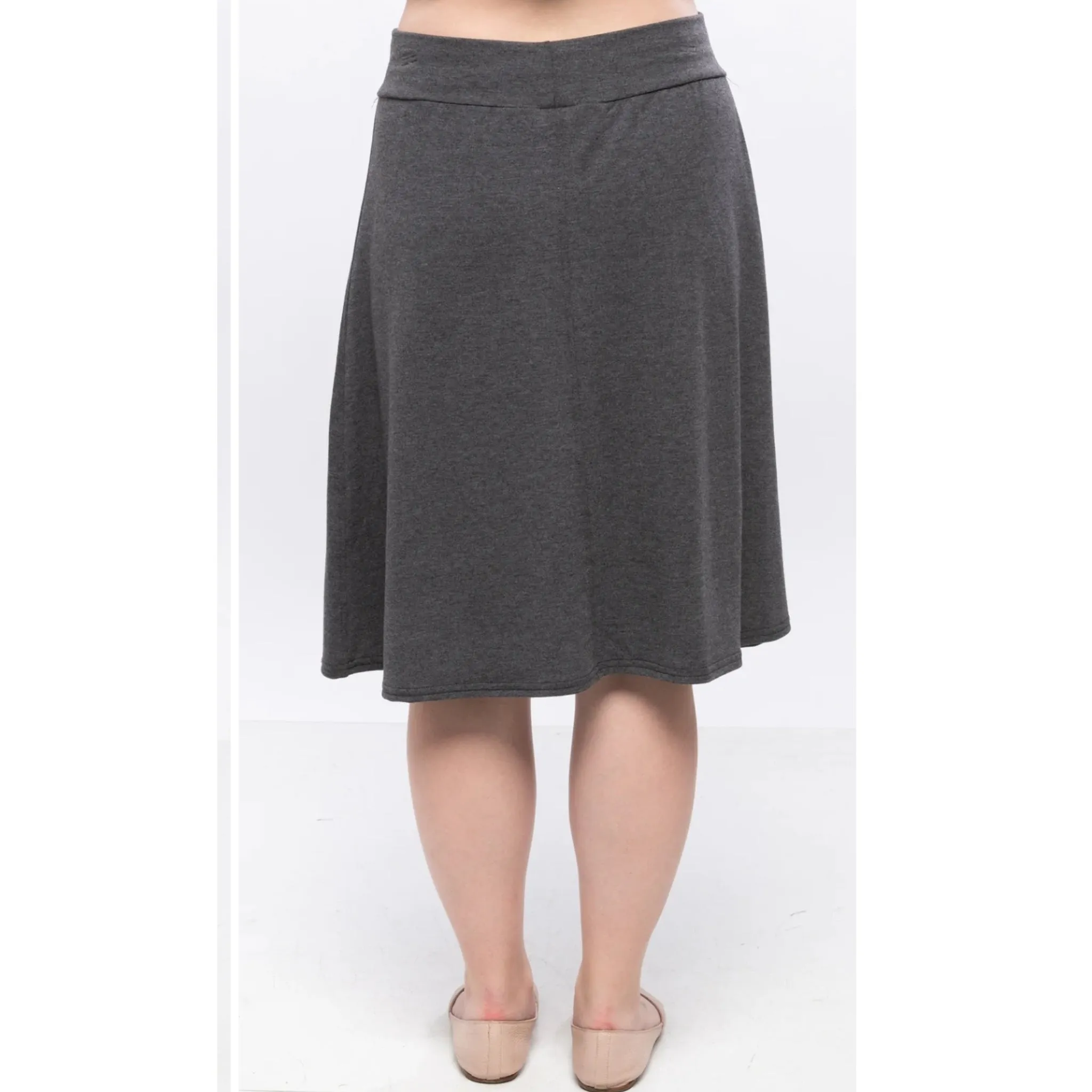 Charcoal Casual Aline Skirt by KMW