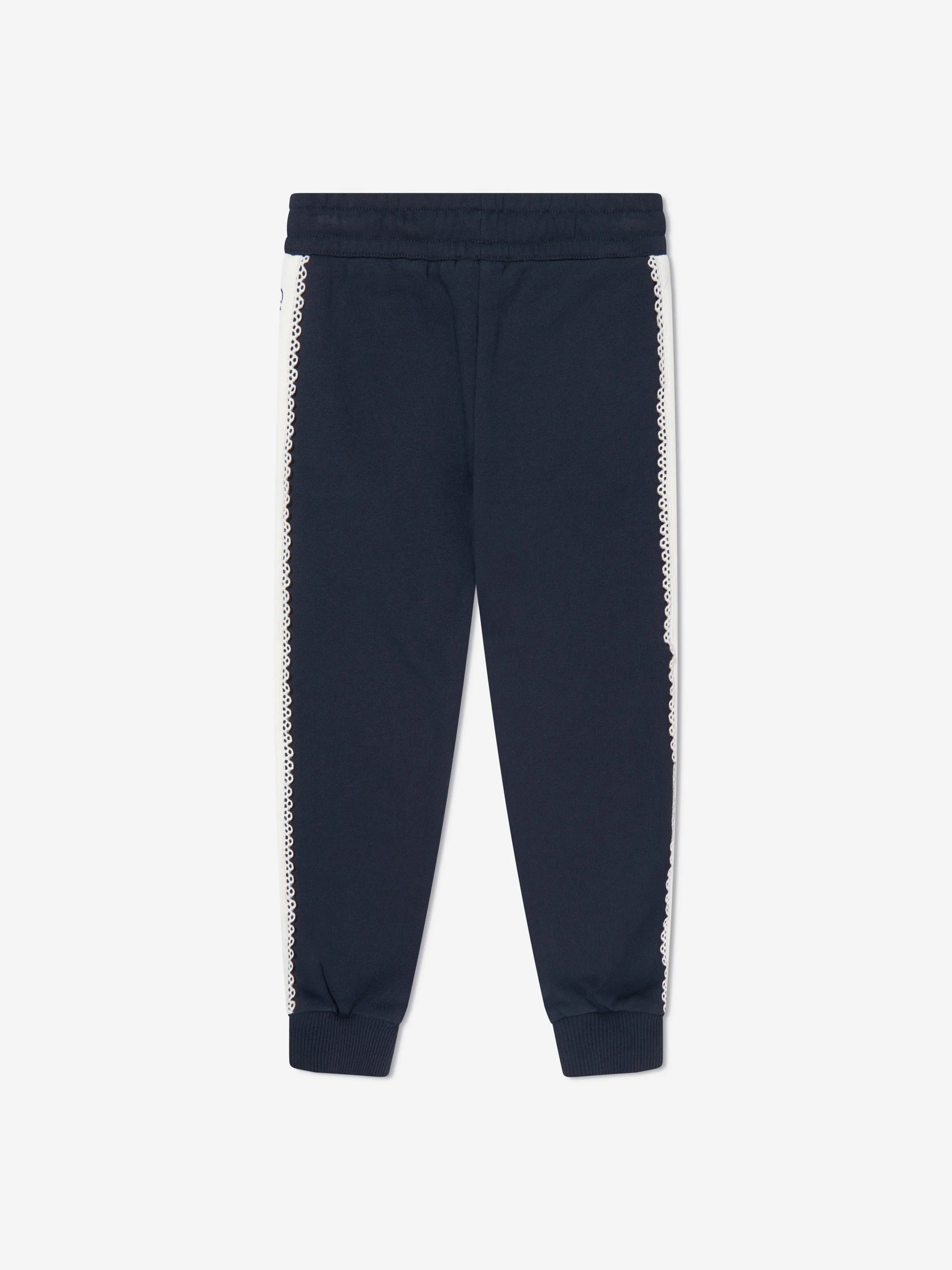 Chloé Girls Organic Cotton Joggers in Navy