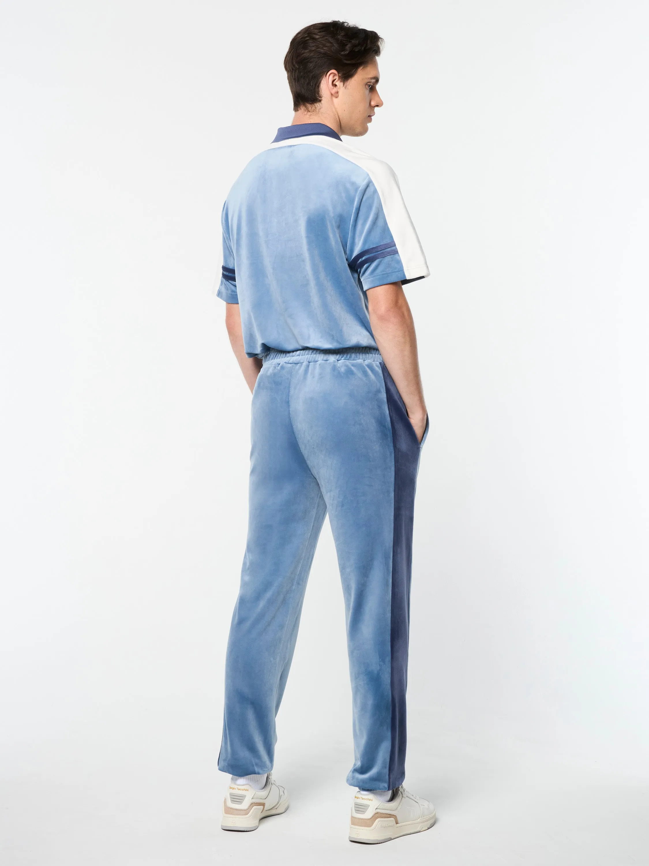 Cielo Velour Track Pant- Faded Denim