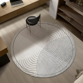 Circular Area Rugs for Bedroom, Modern Rugs for Dining Room, Abstract Contemporary Round Rugs under Chairs, Geometric Modern Rugs for Living Room