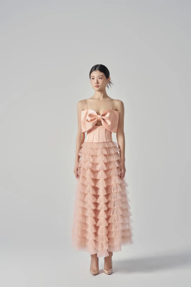 CLARA TAFFETA AND TULLE DRESS