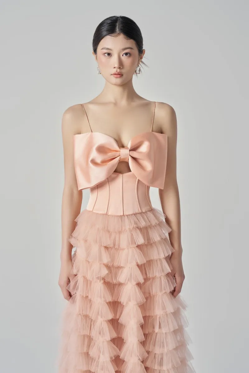 CLARA TAFFETA AND TULLE DRESS