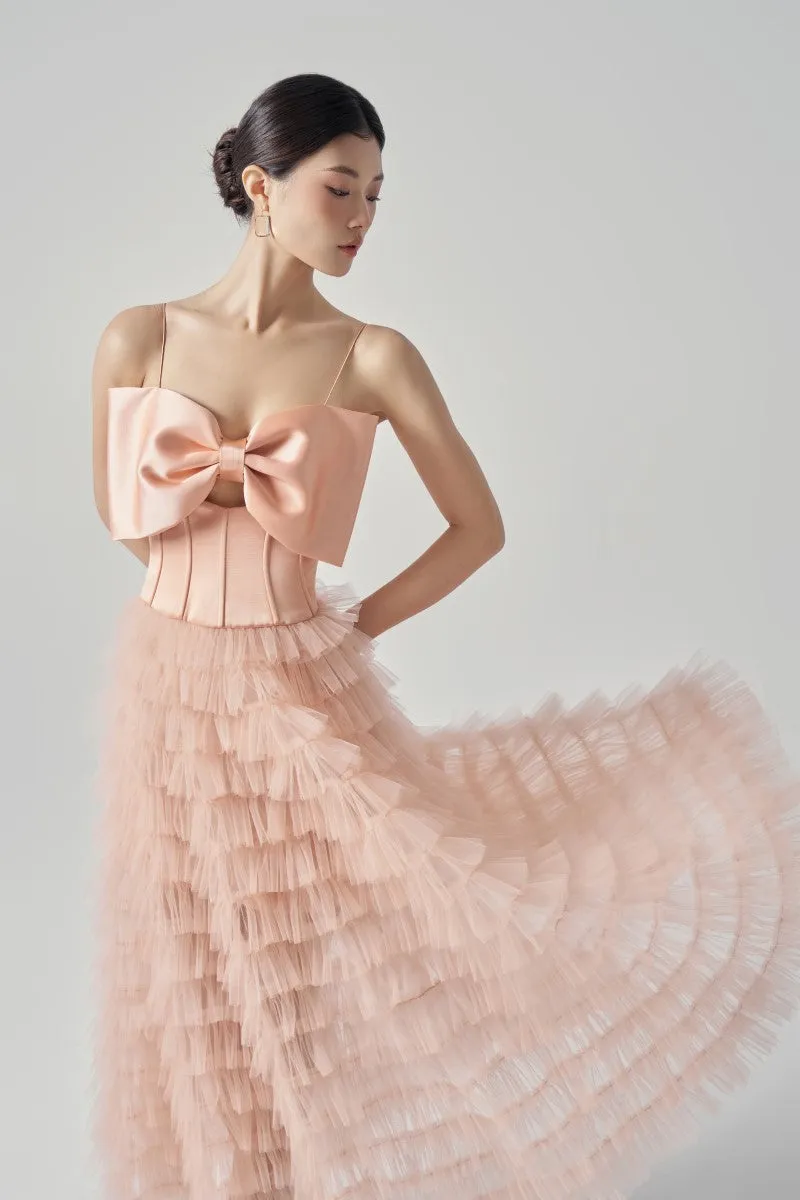 CLARA TAFFETA AND TULLE DRESS