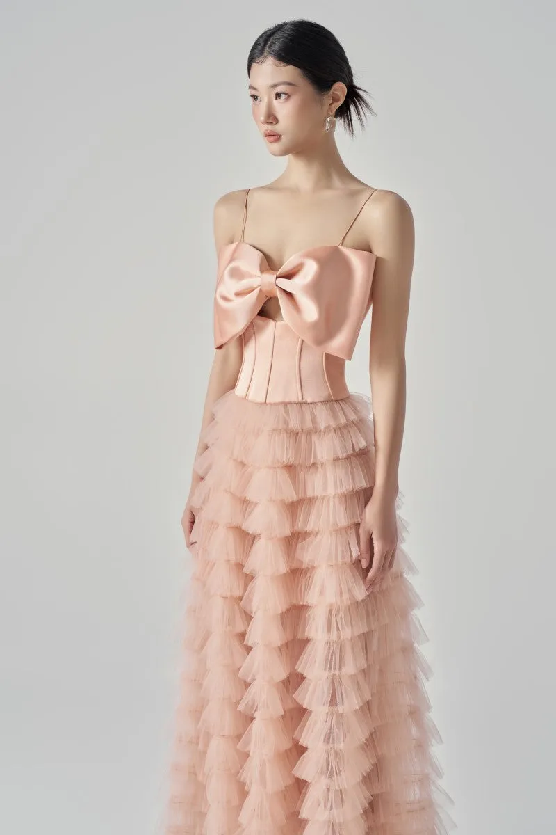 CLARA TAFFETA AND TULLE DRESS