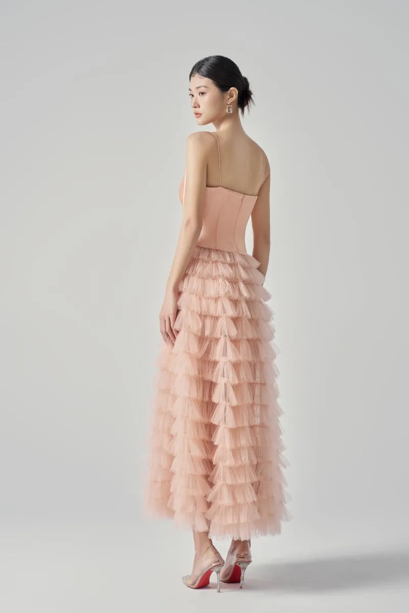 CLARA TAFFETA AND TULLE DRESS