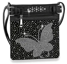 Classic Rhinestone Butterfly Crossbody