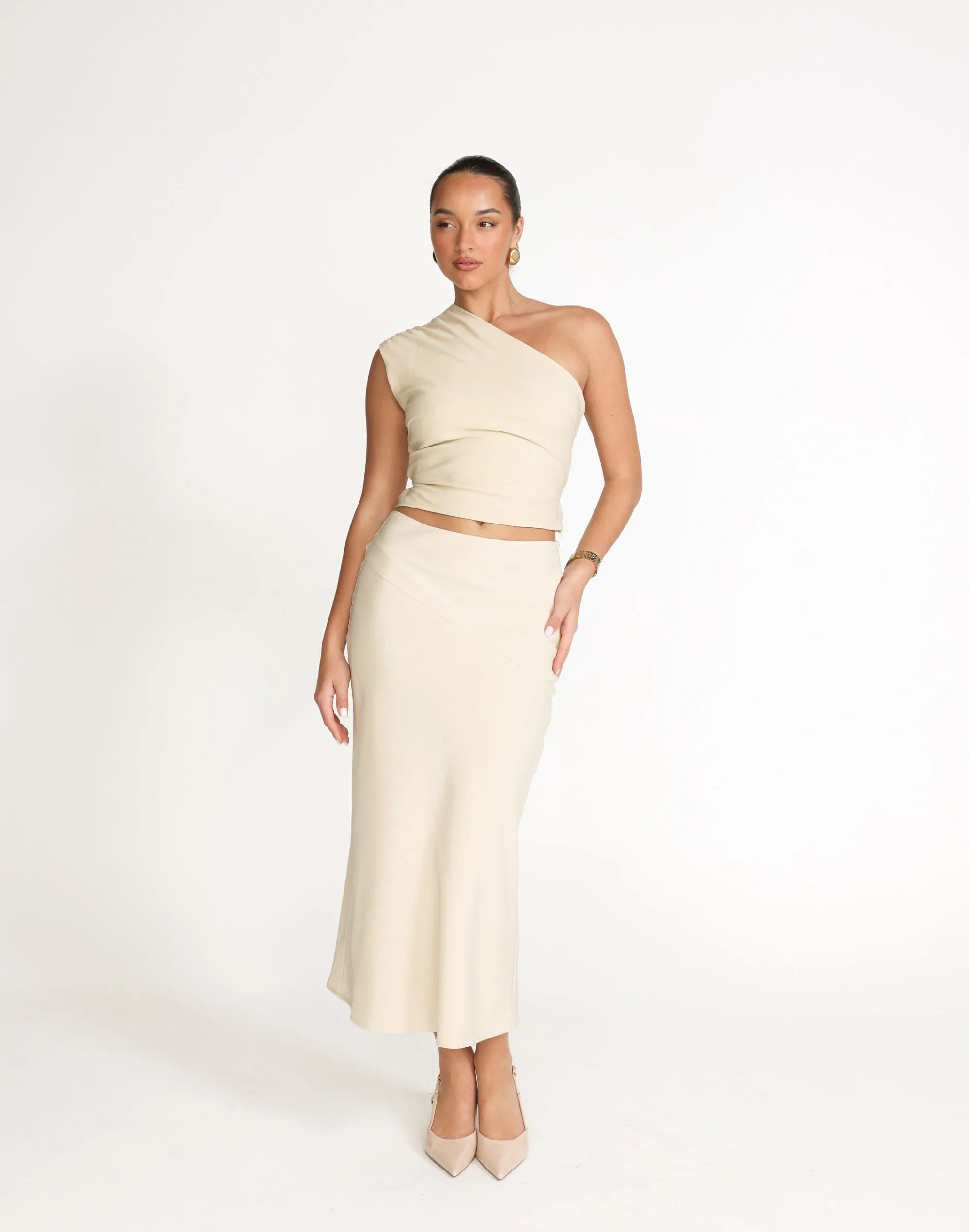 Colby Midi Skirt (Sandstone)