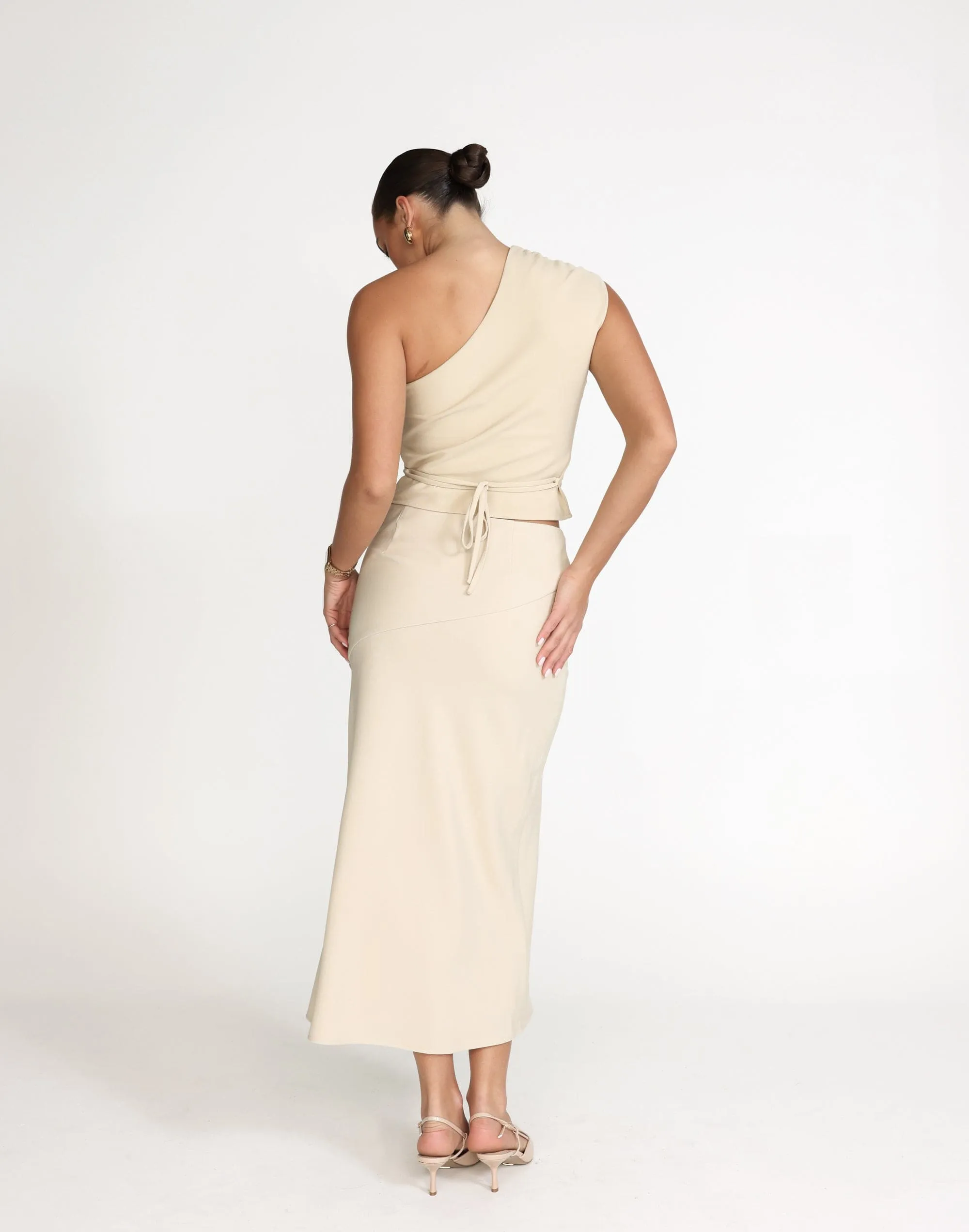 Colby Midi Skirt (Sandstone)