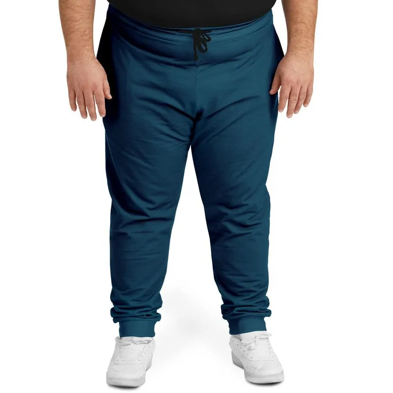 Dark Cyan Joggers | Unisex | with PLUS sizes | Dark Pure Cyan | C100M0Y0K80