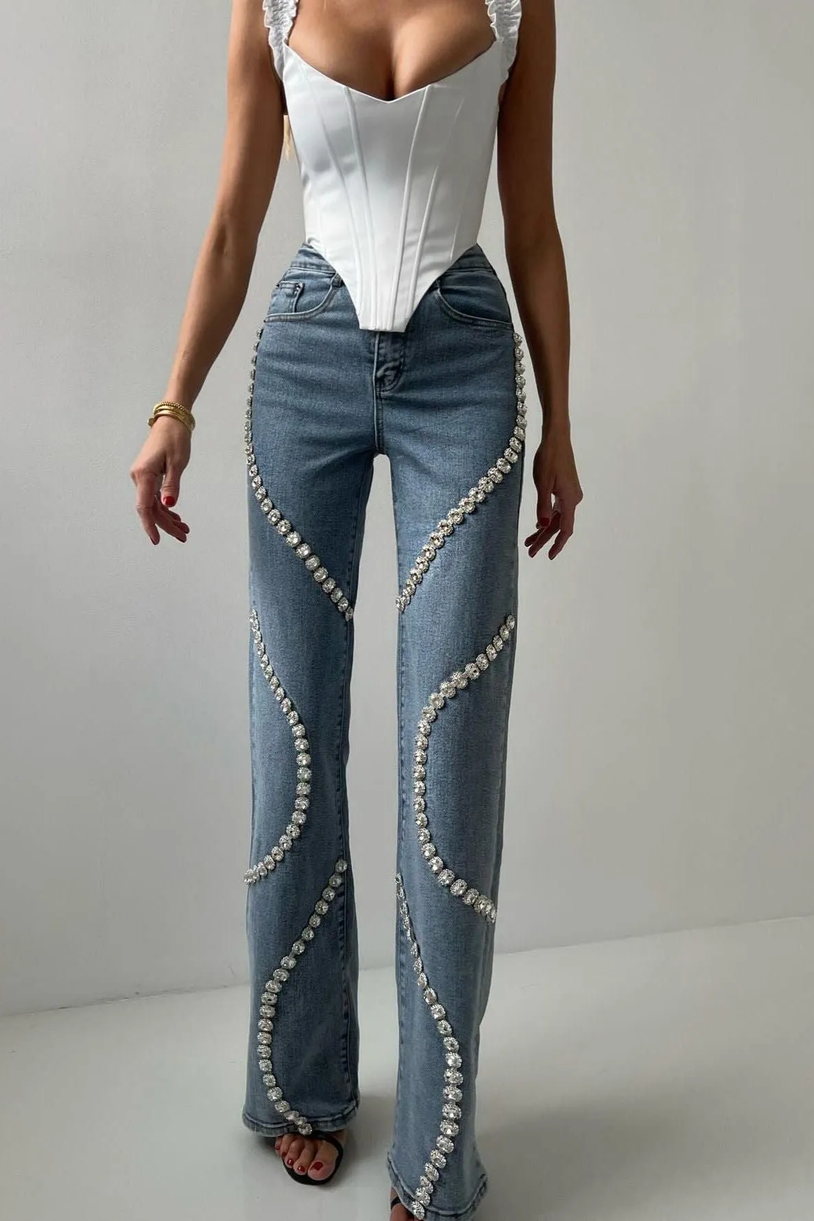 Denim Diamond Straight Jeans