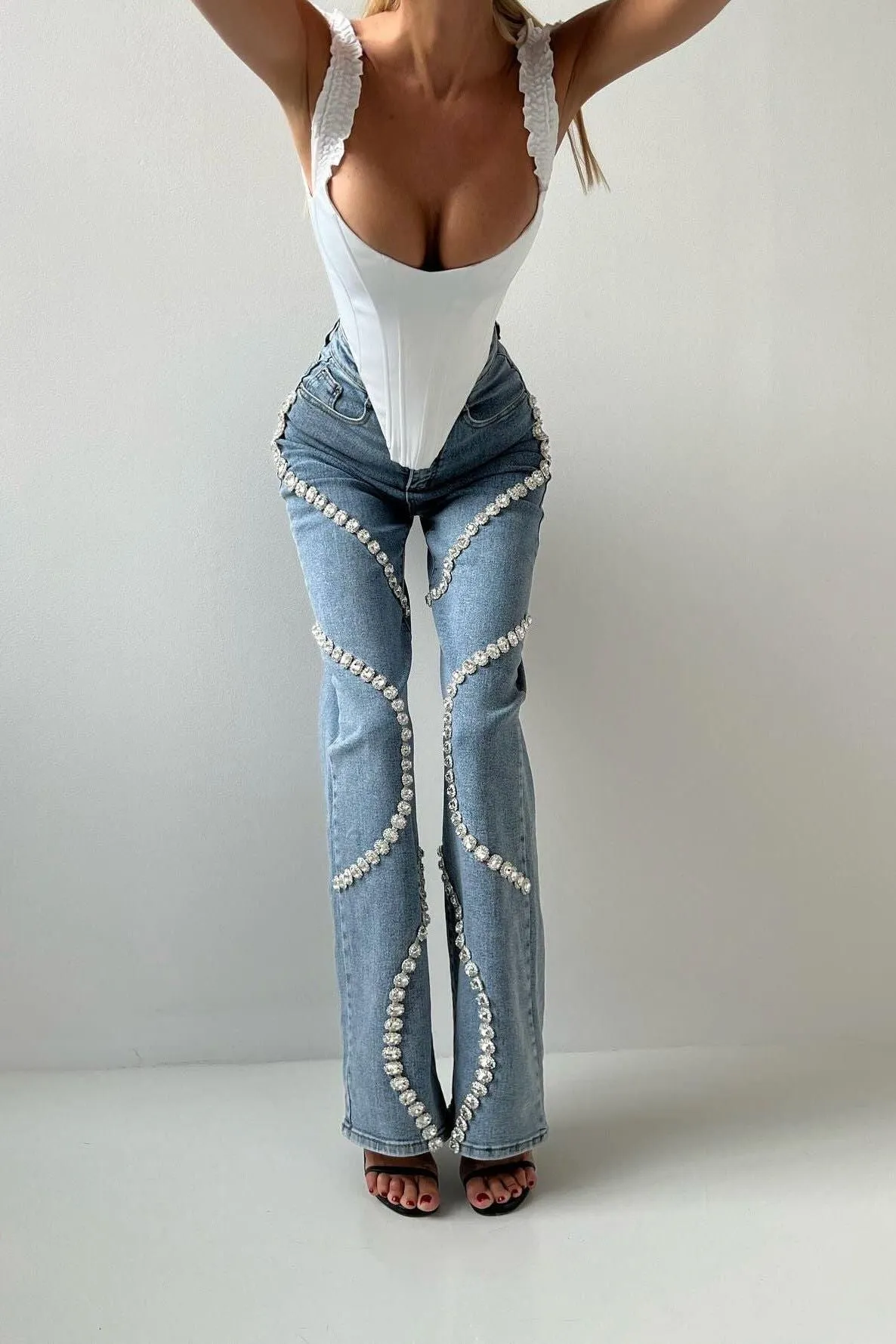 Denim Diamond Straight Jeans