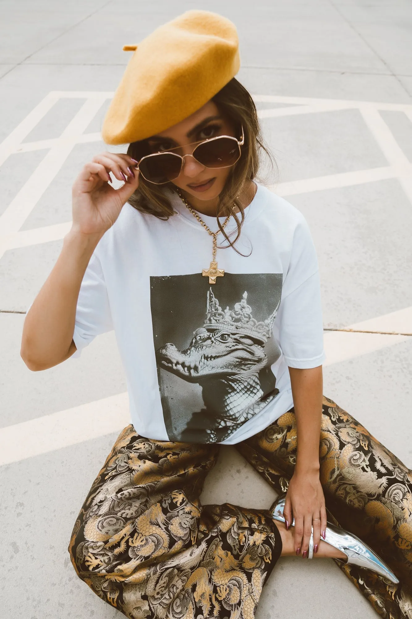 Don't Let Your Crown Slip Oversized Crocodile Tee *RESTOCKED*