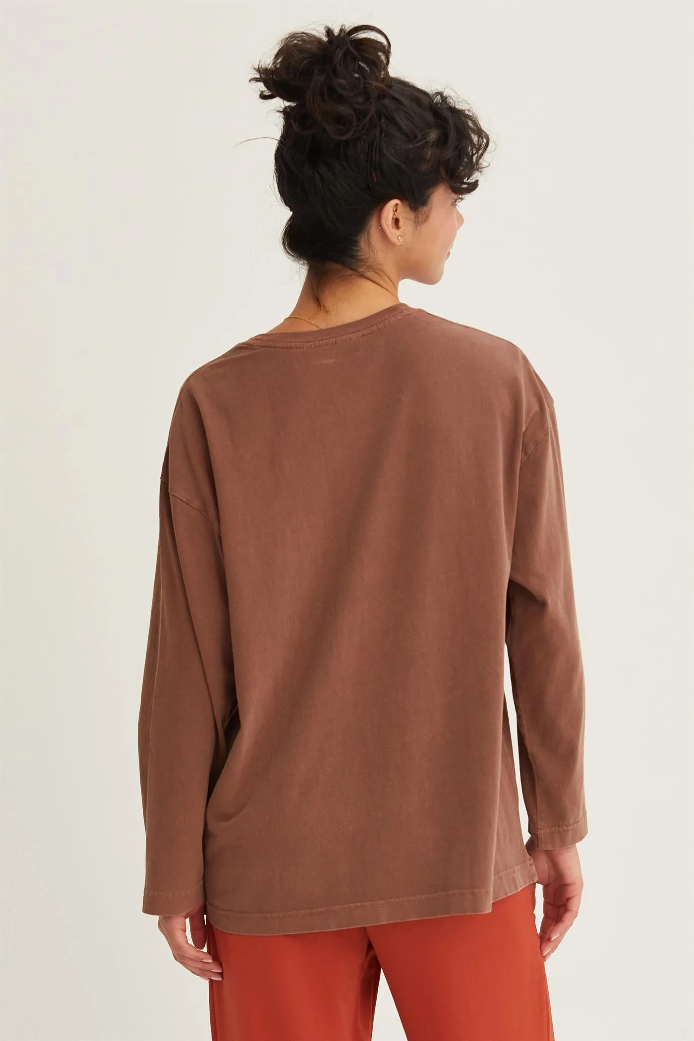 DZ24E491-Oversized Crew Neck Long Sleeve Tee