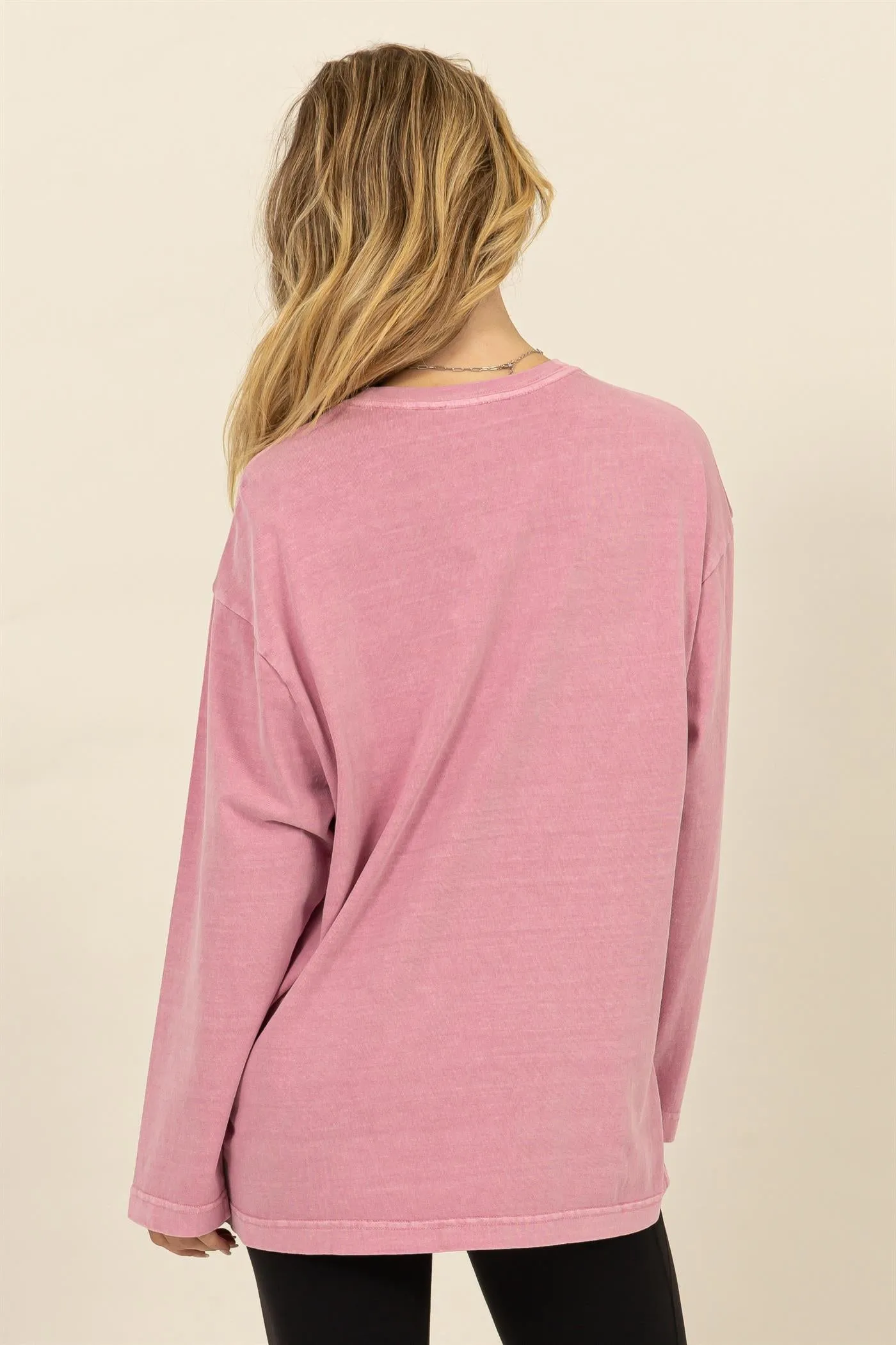 DZ24E491-Oversized Crew Neck Long Sleeve Tee