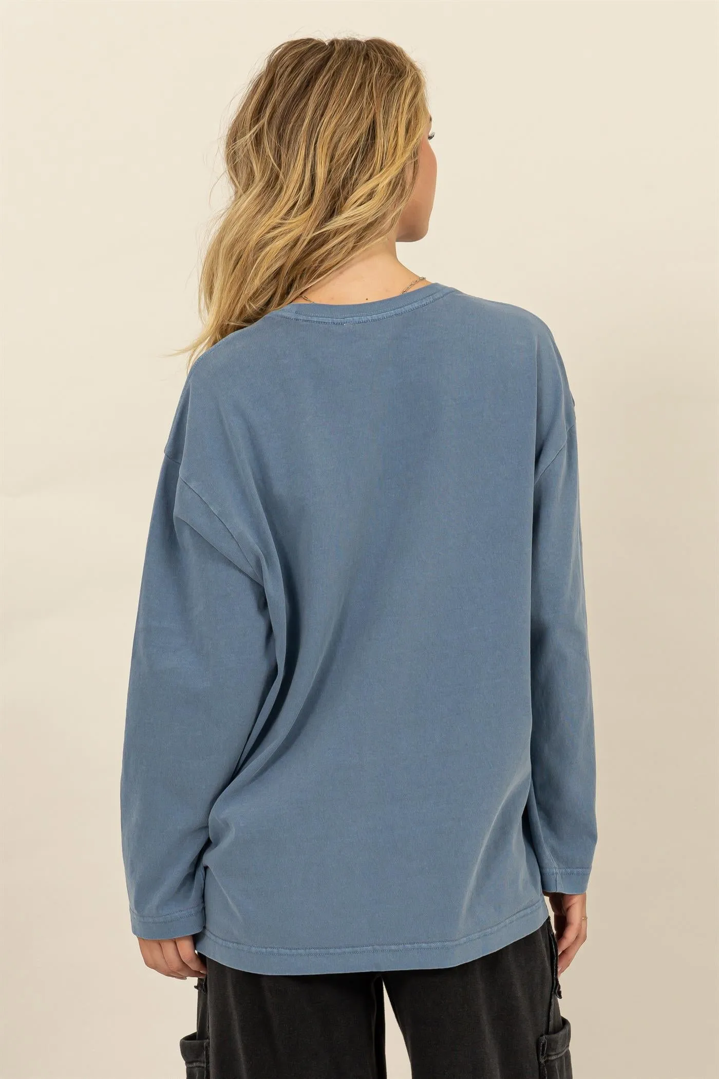 DZ24E491-Oversized Crew Neck Long Sleeve Tee